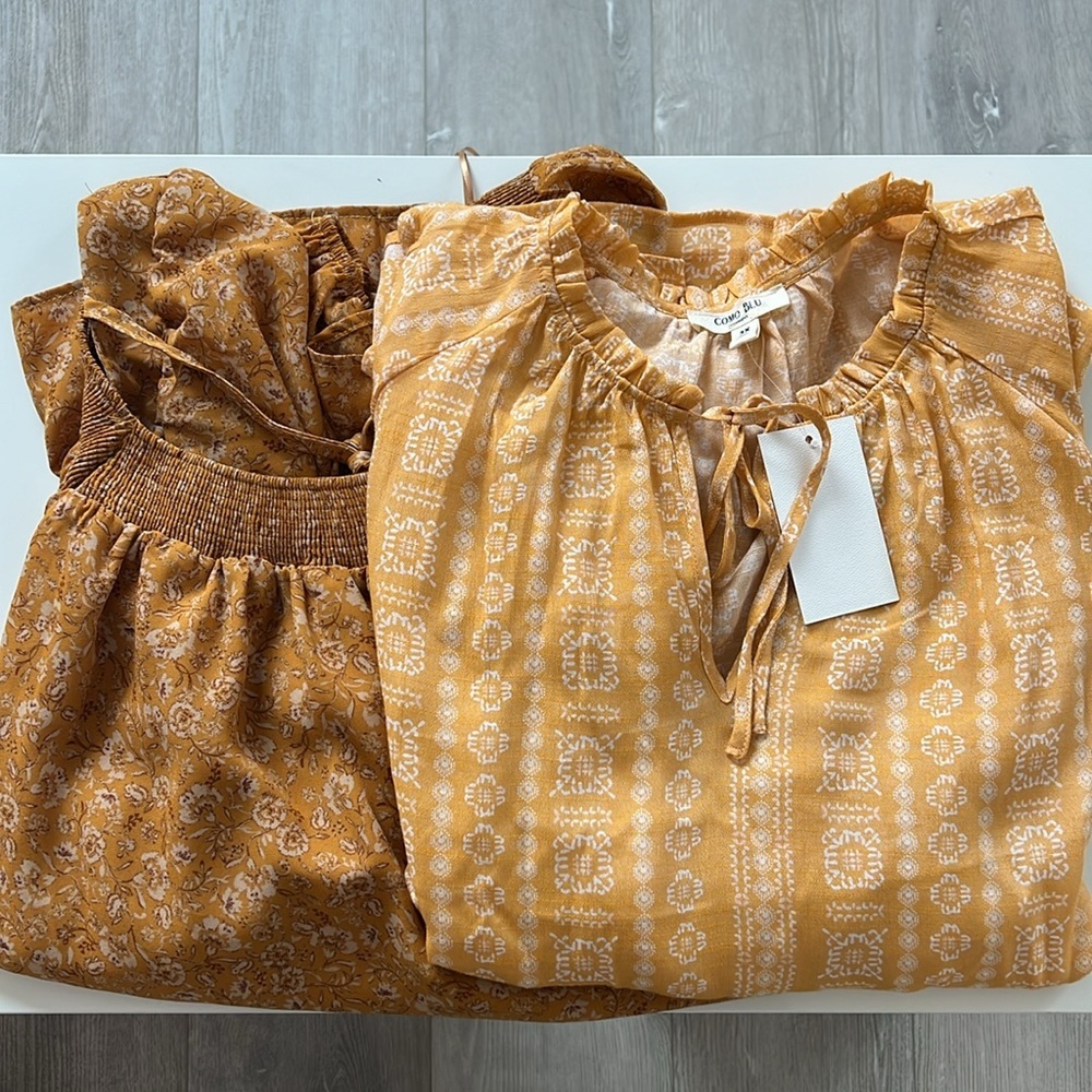 NWT Bundle (2) Orange Long Sleeve Blouse